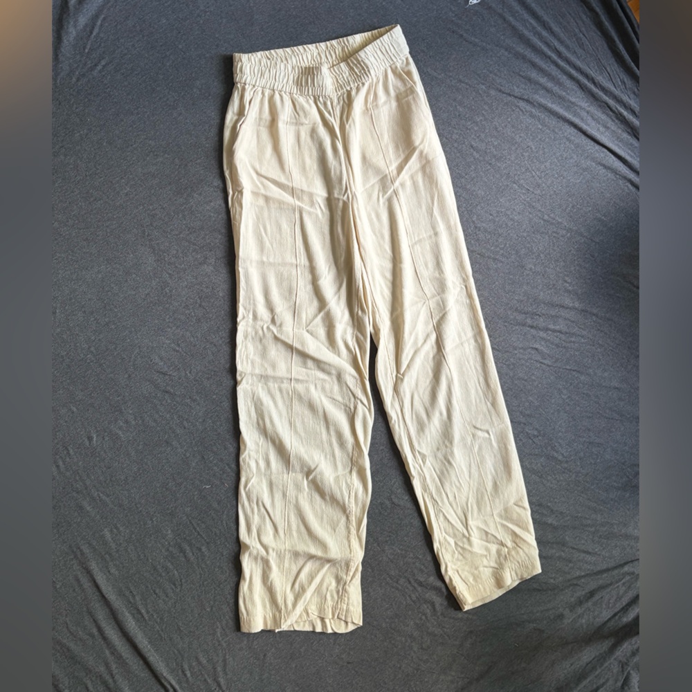 H&M Cream Straight Leg Pants